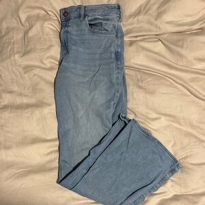 Hollister Women's Straight Leg Jeans in Soft Blue